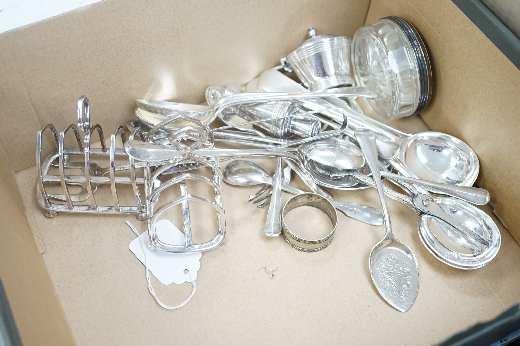 Assorted plated items.